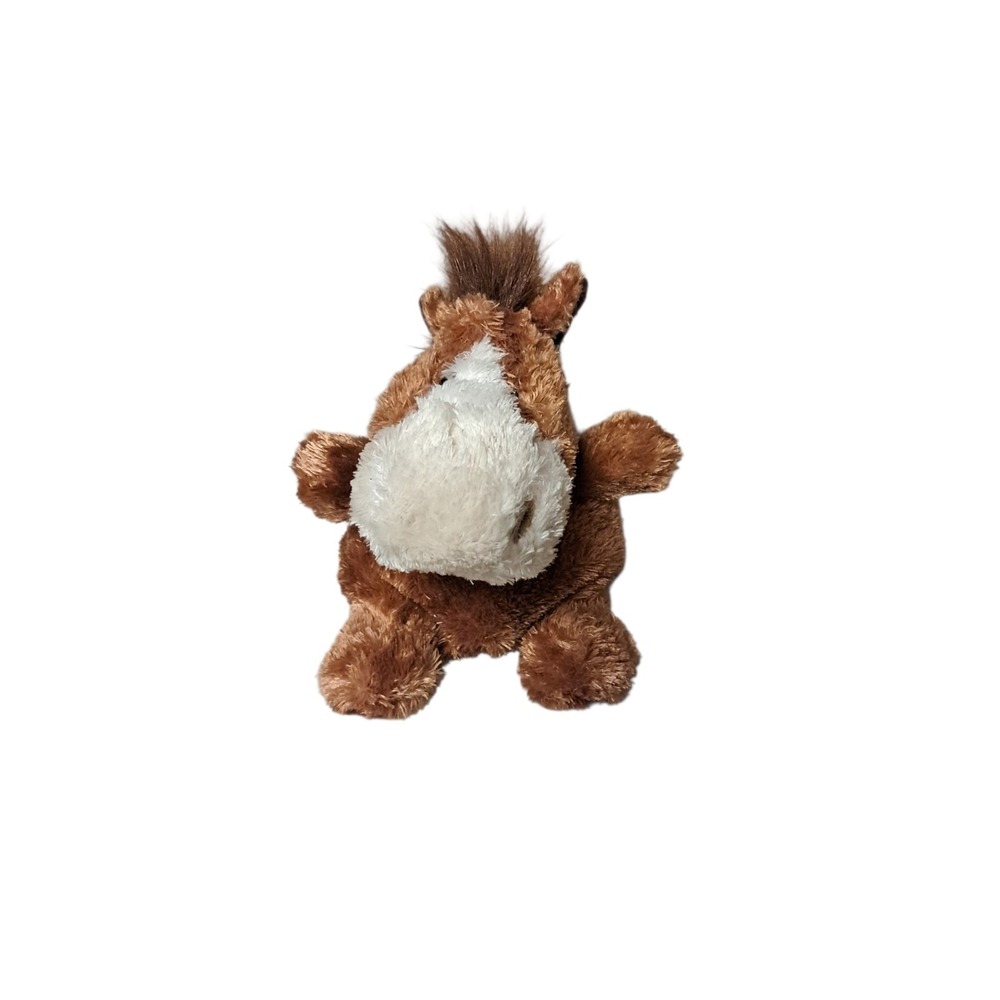 Russ Luvvies Horse Plush 5" Sensory Toy Brown White Beanie Stuffed Pony